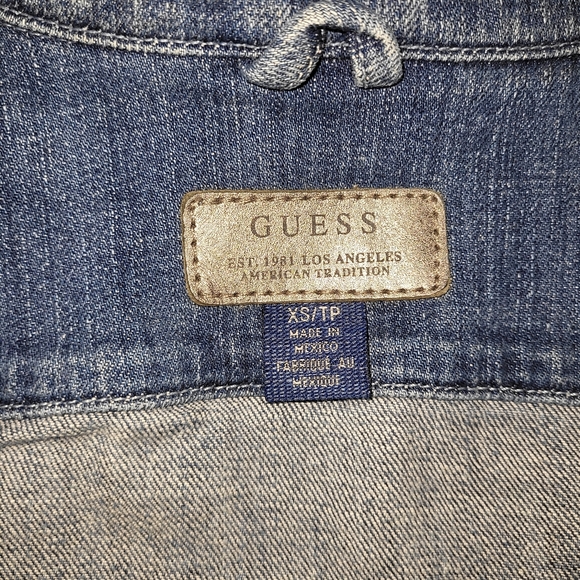 💞 Guess | Denim Rhinestone Moto Jacket - Picture 8 of 10